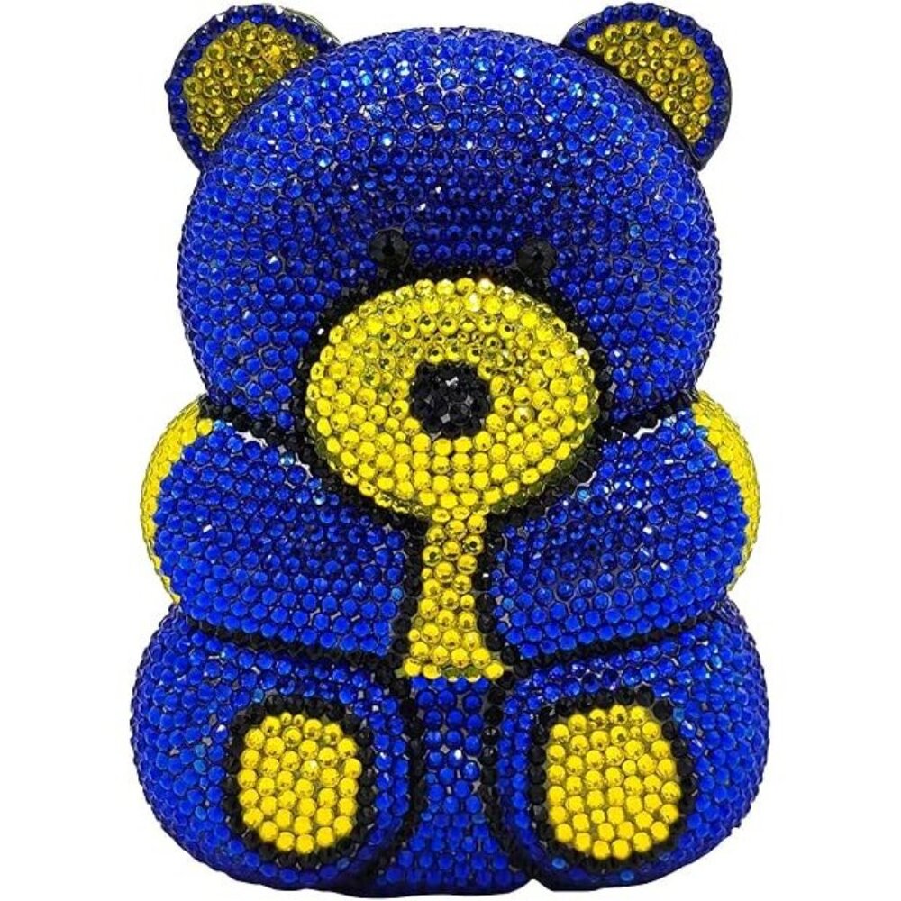 NEW Sparkling Bling Crystal Rhinestone Panda Bear Bag Clutch Purse +Gift - Picture 2 of 16